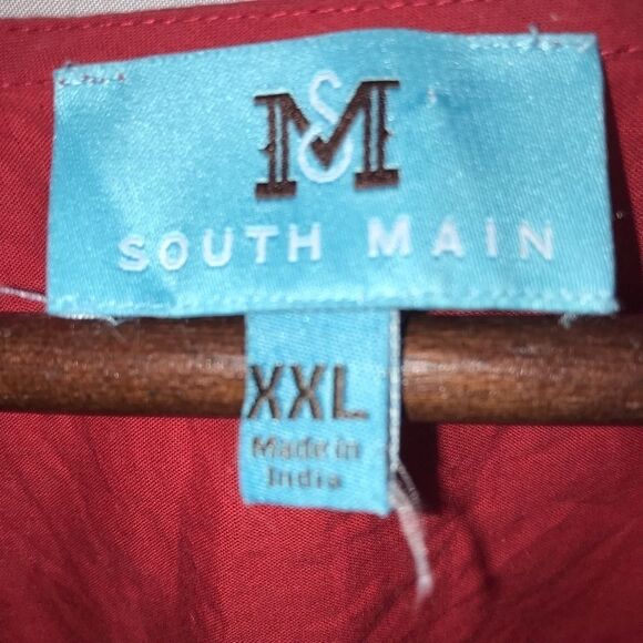 Women's South Main Red & White Embroidered Blouse - Picture 5 of 11